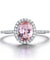 925 Sterling Silver Oval Classic Pink Created Sapphire Rings-Bijoux Pour Elle