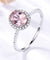 925 Sterling Silver Oval Classic Pink Created Sapphire Rings-Bijoux Pour Elle