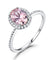 925 Sterling Silver Oval Classic Pink Created Sapphire Rings-Bijoux Pour Elle