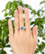 925 Sterling Silver Wedding Engagement Halo Ring 2 Carat Fancy Blue Simulated Diamond-Bijoux Pour Elle