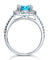 925 Sterling Silver Wedding Engagement Halo Ring 2 Carat Fancy Blue Simulated Diamond-Bijoux Pour Elle