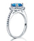 925 Sterling Silver Wedding Engagement Halo Ring 2 Carat Fancy Blue Simulated Diamond-Bijoux Pour Elle