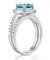 925 Sterling Silver Wedding Engagement Halo Ring Set 2 Carat Blue Simulated Diamond-Bijoux Pour Elle