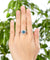 925 Sterling Silver Wedding Engagement Halo Ring Set 2 Carat Blue Simulated Diamond-Bijoux Pour Elle