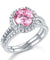 925 Sterling Silver Wedding Engagement Halo Ring Set 2 Carat Pink Simulated Diamond Wedding Jewelry-Bijoux Pour Elle