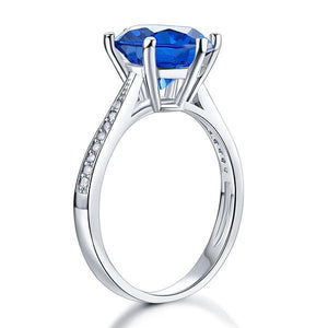 925 Sterling Silver Wedding Engagement Ring 3 Carat Blue Simulated Diamond Jewelry-Bijoux Pour Elle