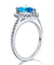 925 Sterling Silver Wedding Engagement Ring Pear Blue Simulated Diamond Jewelry-Bijoux Pour Elle