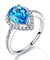 925 Sterling Silver Wedding Engagement Ring Pear Blue Simulated Diamond Jewelry-Bijoux Pour Elle