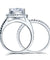 925 Sterling Silver Wedding Halo Ring Set 2 Carat Simulated Diamond-Bijoux Pour Elle