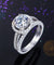 925 Sterling Silver Wedding Halo Ring Set 2 Carat Simulated Diamond-Bijoux Pour Elle