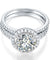 925 Sterling Silver Wedding Halo Ring Set 2 Carat Simulated Diamond-Bijoux Pour Elle