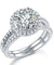 925 Sterling Silver Wedding Halo Ring Set 2 Carat Simulated Diamond-Bijoux Pour Elle