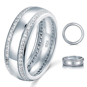 Men's Wedding Band Simulated Diamond Sterling 925 Silver Ring-Bijoux Pour Elle