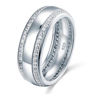 Men's Wedding Band Simulated Diamond Sterling 925 Silver Ring-Bijoux Pour Elle