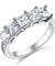 Princess Cut Five Stone Simulated Diamond 1.25 Ct 925 Sterling Silver Bridal Wedding Band Ring Jewelry-Bijoux Pour Elle