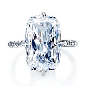 Solid 925 Sterling Silver Luxury Ring Solitaire 8.5 Carat Wedding Engagement Party Pageant Jewelry-Bijoux Pour Elle