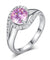 Twist Curl 925 Sterling Silver Wedding Engagement Ring 1.25 Ct Fancy Pink Simulated Diamond-Bijoux Pour Elle