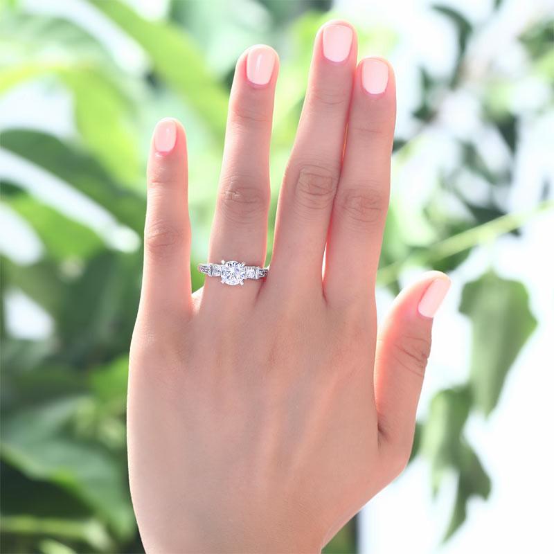 Vintage Style 1.25 Carat Simulated Diamond 925 Sterling Silver Wedding Engagement Ring-Bijoux Pour Elle