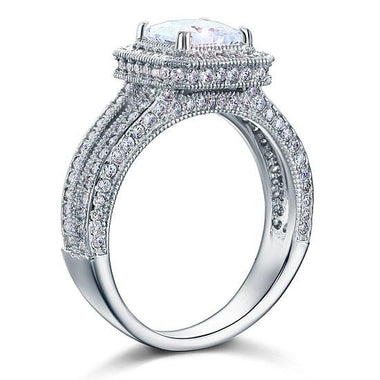 Vintage Style 1.5 Carat Simulated Diamond 925 Sterling Silver Bridal Wedding Engagement Ring-Bijoux Pour Elle