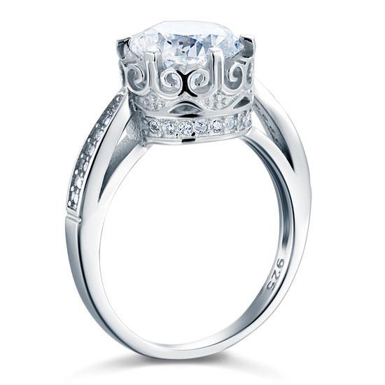 Vintage Style 2.5 Ct Simulated Diamond Solid 925 Sterling Silver Wedding Engagement Ring Jewelry-Bijoux Pour Elle