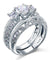 Vintage Style Victorian Art Deco 1.5 Carat Simulated Diamond Sterling 925 Silver 2-Pcs Wedding Engagement Ring Set-Bijoux Pour Elle