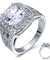 Art Deco Vintage Style 4 Carat Cushion Simulated Diamond 925 Sterling Silver Wedding Engagement Ring-Bijoux Pour Elle