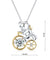Bear Ride Bicycle Dancing Stone Pendant Necklace Solid 925 Sterling Silver-Bijoux Pour Elle