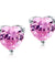 Bridal 4 Carat Pink Heart Cut Simulated Diamond Stud 925 Sterling Silver Stud Earrings Jewelry-Bijoux Pour Elle