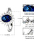 Created Blue Sapphire 6*8mm Princess Diana Rings Genuine 925 Sterling Silver Engagement Rings For Women Wedding Jewelry-Bijoux Pour Elle