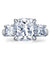 Cushion Cut 4 Carat Simulated Diamond 925 Sterling Silver Ring Three-Stone Pageant Luxury Jewelry-Bijoux Pour Elle