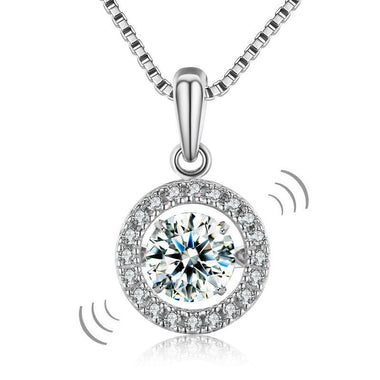 Dancing Stone 1 Carat Pendant Necklace Solid 925 Sterling Silver Good for Wedding Bridesmaid Gift-Bijoux Pour Elle