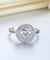 Dancing Stone Double Halo Solid 925 Sterling Silver Ring Fashion Wedding Jewelry Simulated Diamond-Bijoux Pour Elle