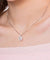 Dancing Stone Halo Pendant Necklace Solid 925 Sterling Silver Good for Bridal Bridesmaid Gift-Bijoux Pour Elle