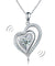 Dancing Stone Heart Necklace 925 Sterling Silver Good for Wedding Bridesmaid Gift-Bijoux Pour Elle