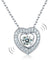 Dancing Stone Heart Pendant Necklace Solid 925 Sterling Silver Good for Bridal Bridesmaid Gift-Bijoux Pour Elle