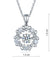Dancing Stone Necklace 925 Sterling Silver Ribbon Flower Simulated Diamond-Bijoux Pour Elle