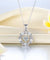 Dancing Stone Necklace 925 Sterling Silver Ribbon Flower Simulated Diamond-Bijoux Pour Elle