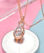 Dancing Stone Pendant Necklace Solid 925 Sterling Silver Rose Gold Color-Bijoux Pour Elle