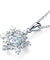 Dancing Stone Snowflake Pendant Necklace Solid 925 Sterling Silver Good for Bridal Bridesmaid Gift-Bijoux Pour Elle