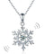 Dancing Stone Snowflake Pendant Necklace Solid 925 Sterling Silver Good for Bridal Bridesmaid Gift-Bijoux Pour Elle