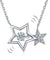 Dancing Stone Stars Necklace Solid 925 Sterling Silver New Style 2017 Simulated Diamond-Bijoux Pour Elle
