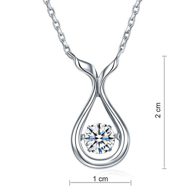Dancing Stone Water Drop Necklace 925 Sterling Silver Simple Elegant-Bijoux Pour Elle