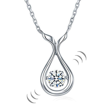 Dancing Stone Water Drop Necklace 925 Sterling Silver Simple Elegant-Bijoux Pour Elle