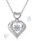 Double Heart Dancing Stone Necklace Solid 925 Sterling Silver Good for Wedding Bridesmaid Gift-Bijoux Pour Elle
