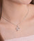 Double Heart Dancing Stone Pendant Necklace Solid 925 Sterling Silver-Bijoux Pour Elle