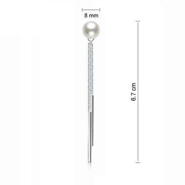 Drop Bridal Wedding 925 Sterling Silver Simulated Pearl Earrings Bridesmaid Jewelry-Bijoux Pour Elle