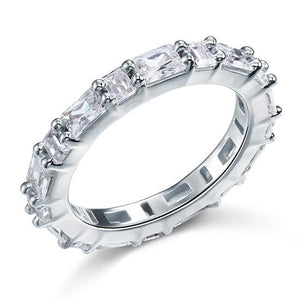 Emerald Cut Sterling 925 Silver Simulated Diamond Ring-Bijoux Pour Elle
