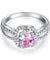 Floral 925 Sterling Silver Wedding Promise Anniversary Ring 1 Ct Fancy Pink Simulated Diamond Jewelry-Bijoux Pour Elle