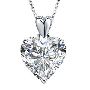 Heart Simulated Diamond Pendant Necklace 925 Sterling Silver Bridesmaid Wedding Jewelry-Bijoux Pour Elle