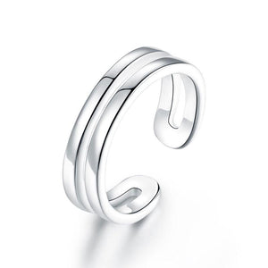 Kids Girls Solid 925 Sterling Silver Ring Band Children Jewelry Adjustable-Bijoux Pour Elle